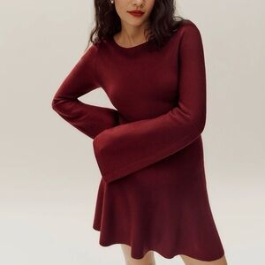 Reformation Knit Merino Sweater Dress in Chianti ♥️
